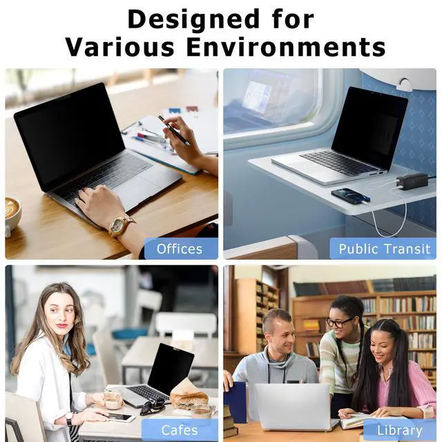 Alt view image 4 of 5 - Adeway Privacy Screen for MacBook Pro 16 inch (20212024, M1,M2,M3,M4,Pro,Max), Anti-Spy Screen, Filter Blue Light, Easy Snap-On, Matte Anti-Glare, Blocks Blue & UV Light, Slim & Travel-Friendly Desig