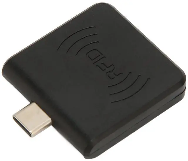 Main image of RFID Phone Card Reader, USB C Interface 125Khz Portable Smart Card Reader RFID ID Mobile Phone Card Reader Built in Buzzer (Black)