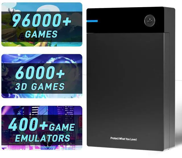 Main image of Kinhank 12tb Retro Game Hard Drive with 96000+ Games, Retro Game Consoles Compatible with 400+ Emulators, 6000+3D Games, Portable Game Hard Drive Disk Compatible with Win 7/8/10/11