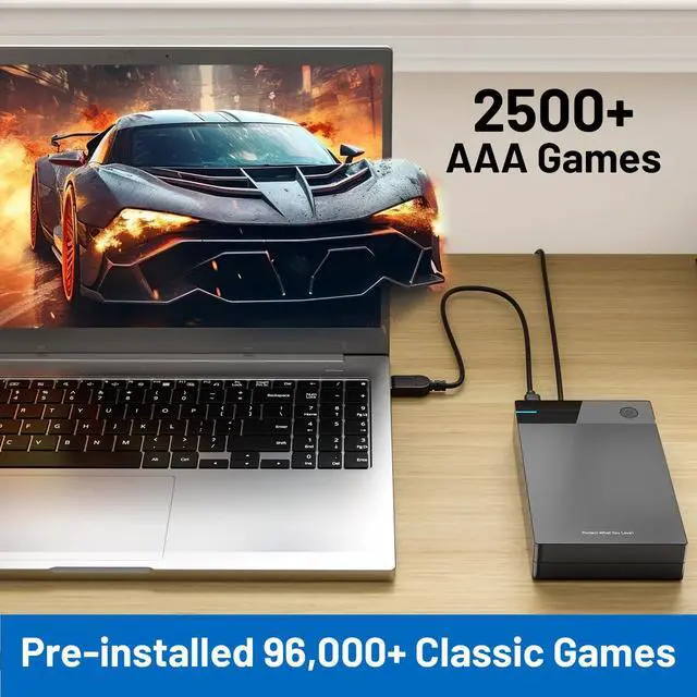 Alt view image 2 of 5 - Kinhank 12tb Retro Game Hard Drive with 96000+ Games, Retro Game Consoles Compatible with 400+ Emulators, 6000+3D Games, Portable Game Hard Drive Disk Compatible with Win 7/8/10/11