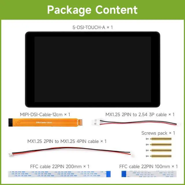 Alt view image 2 of 5 - Waveshare 5inch DSI Capacitive Touch Display, Compatible with Raspberry Pi 5/4B/3B+/3A+, 720 × 1280, IPS, Optical Bonding Toughened Glass Panel, DSI Interface, 5-Point Touch, Aluminum Alloy Case