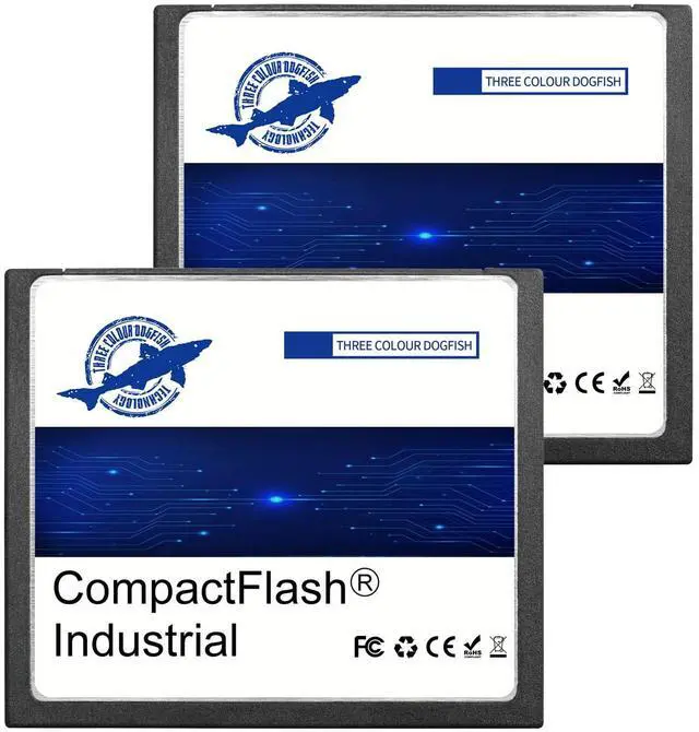 Main image of Dogfish Compact Flash Memory Card 2GB 2 Pack High Performance Industrial CF Type I Card FAT16 for Industrial Equipment and Vintage Digital Cameras