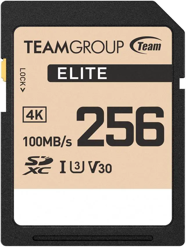 Main image of TEAMGROUP Elite 256GB UHS-I U3 V30 UHD Read Speed up to 100MB/s SDXC High Speed 4K Memory Card Compatible with Canon Sony Nikon Panasonic FUJIFILM Digital Camera TESDXC256GIV3069