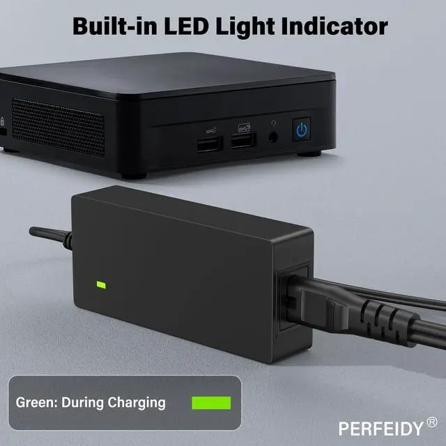 Alt view image 4 of 5 - 19V 6.3A 120W Power Cord Charger Adapter for Intel NUC 13 10 14 12 11 Pro Kit Mini NUC10i7FNH Power Supply Replacement PERFEIDY