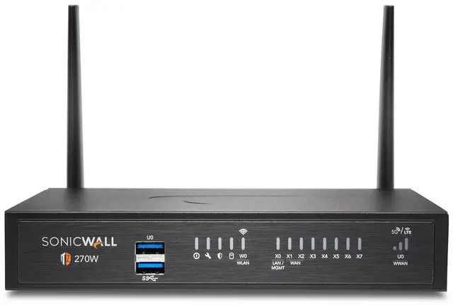 Main image of SonicWall TZ270W Wireless Gen7 Firewall | SMB Wi-Fi Security Appliance with 2 Gbps Firewall Speed, Integrated Wireless Radios, Threat Protection, and Cloud Management (02-SSC-2823)