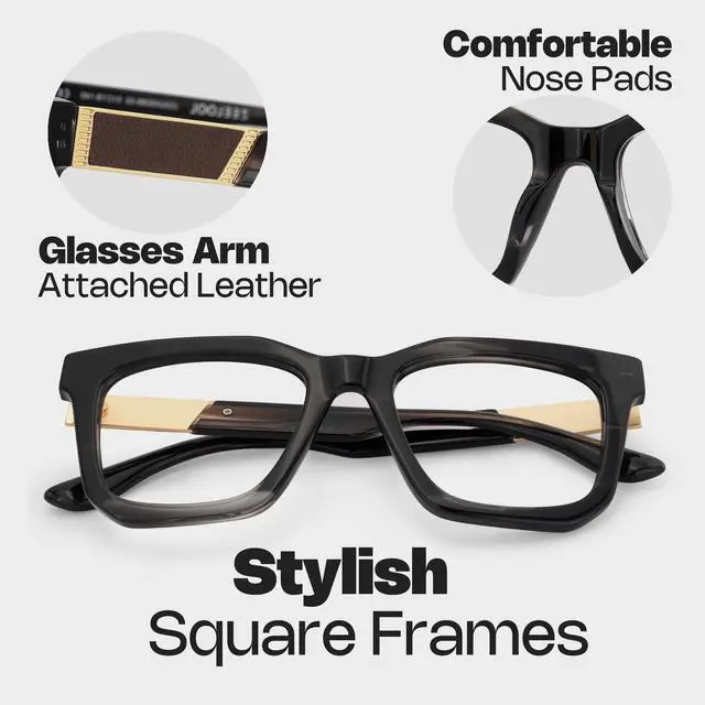 Alt view image 5 of 5 - Zeelool Trendy Square Blue Light Blocking Glasses for Men TV Phone Computer Gaming Glasses Nichole ZJGA245089-02 Black