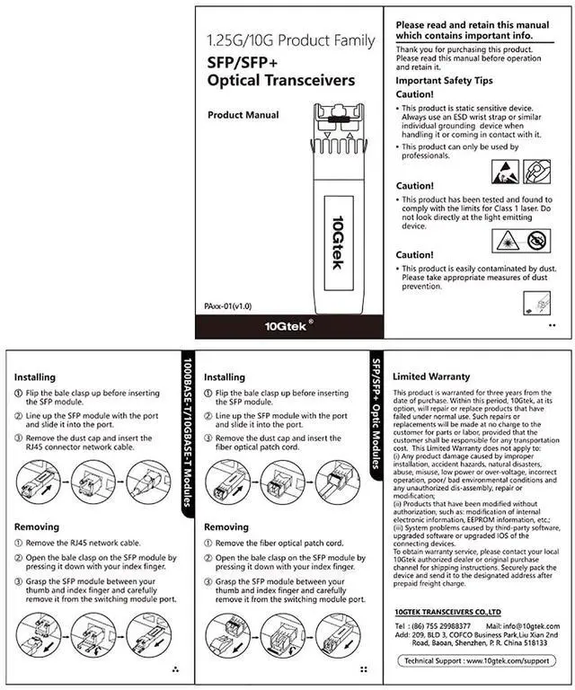 Alt view image 5 of 5 - 10Gtek 10G SFP+ Transceiver, 10GBase-LRM MultiMode LC Fiber Optic Module for Cisco SFP-10G-LRM, Meraki MA-SFP-10GB-LRM, Ubiquiti UniFi, Mikrotik, Netgear, Supermicro, TP-Link, up to 220m Over MMF