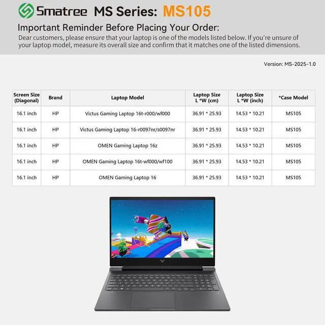 Alt view image 2 of 5 - Smatree MS105 Hard EVA Protective Sleeve Case with Stand Compatible for 16.1 inch HP OMEN Gaming Laptop 16z/16t/16, for 16.1 inch HP Victus Gaming Laptop 16t/16