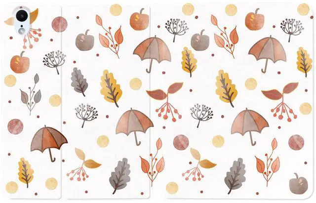 Alt view image 3 of 5 - MAYCARI Fall Orange Apples Leaves iPad Case for iPad Mini 6 2021 8.3 Inch with Pencil Holder Handmade iPad Mini 6th Generation Case Autumn Fine Grained iPad Protecitve Hard Case with Auto Wake/Sleep