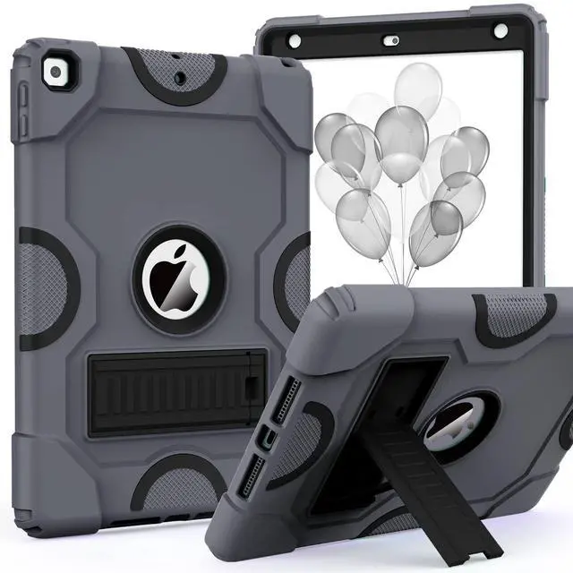 Main image of ZoneFoker for iPad 9th/8th/7th Generation Case, 10.2 Inch 2021/2020/2019 Case, Heavy Duty Rugged Shockproof Protective Cover with Kickstand for Kids Boys (Dark Grey)