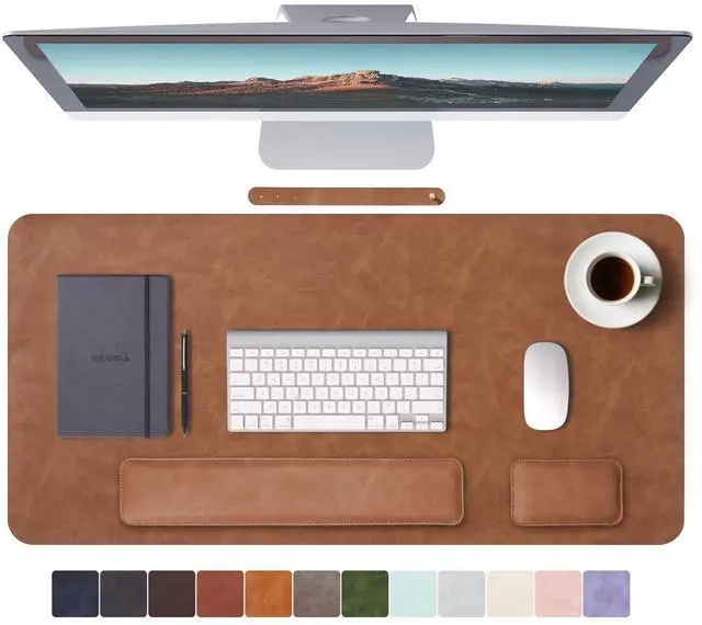 Main image of RENMTURE Large Mouse Pad and Keyboard Wrist Rest, Desk Pad for Keyboard and Mouse, Large Gaming Mouse Pad with Wrist Support, Desk Mat for Work and Gaming (Brown)