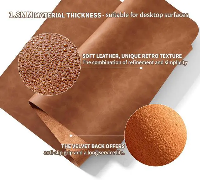 Alt view image 4 of 5 - RENMTURE Large Mouse Pad and Keyboard Wrist Rest, Desk Pad for Keyboard and Mouse, Large Gaming Mouse Pad with Wrist Support, Desk Mat for Work and Gaming (Brown)