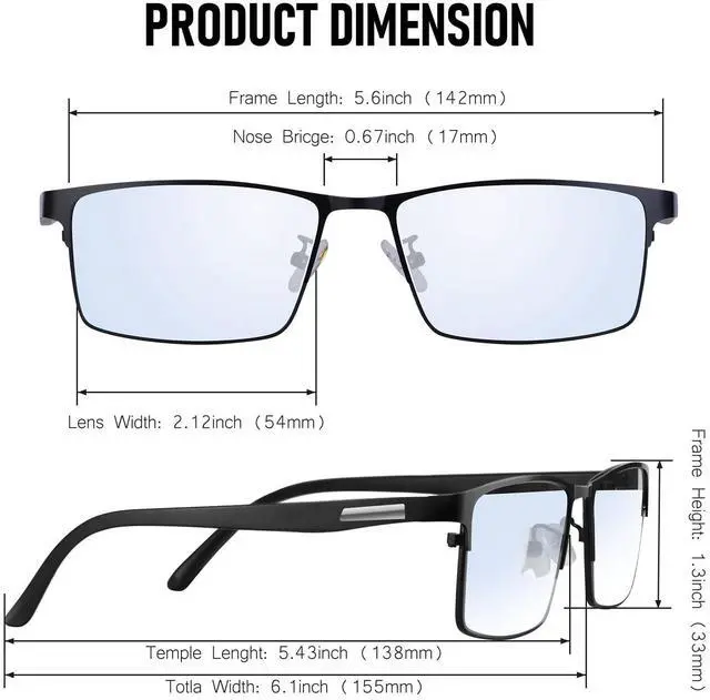 Alt view image 3 of 5 - Color Blind Glasses for Men, Color Vision Deficiency Correcting & Enhancing Glasses for Red Green Colour Blindness | Indoor/Outdoor Use, TR90 Frame