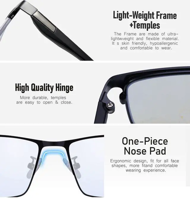 Alt view image 5 of 5 - Color Blind Glasses for Men, Color Vision Deficiency Correcting & Enhancing Glasses for Red Green Colour Blindness | Indoor/Outdoor Use, TR90 Frame