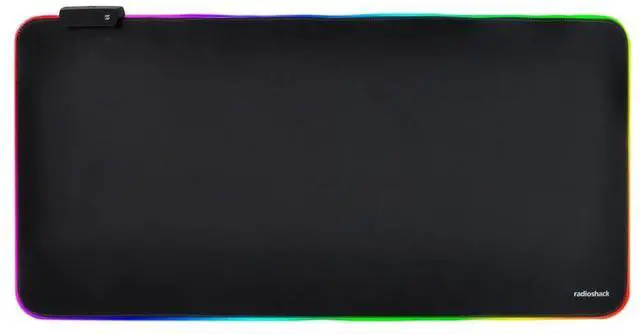 Main image of RadioShack RGB Gaming Mouse Pad with RS Logo, Customizable Light Up Mouse Pad Offers Multiple Color Modes for Enhanced Gaming Setup, Black