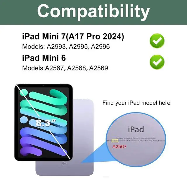 Alt view image 2 of 5 - WINCHKING Backlit Keyboard Case for iPad mini (A17 Pro) 7th Generation/Mini 6th Gen 8.3 Inch,7-Color Backlit,Detachable Wiress Keyboard Folio Case with Pencil Holder for iPad mini 7/6,Dark Green