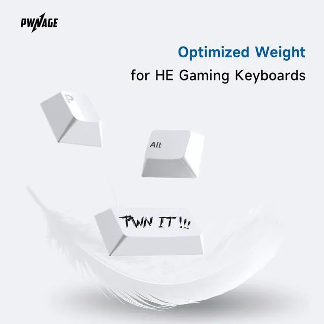 Alt view image 3 of 5 - Pwnage Ceramic Keycaps - 65 Percent, Full Set Elegant Key caps, Custom 70 Keys Cherry Profile for 65% Keys Cherry Gateron MX Hall Effect HE Mechanical Keyboards, White