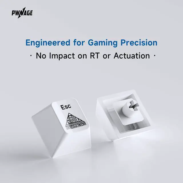 Alt view image 5 of 5 - Pwnage Ceramic Keycaps - 65 Percent, Full Set Elegant Key caps, Custom 70 Keys Cherry Profile for 65% Keys Cherry Gateron MX Hall Effect HE Mechanical Keyboards, White