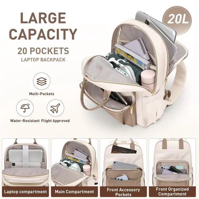 Alt view image 3 of 5 - VNINE Backpack for Women Work Bags: 15.6 inch Laptop Backpack Waterproof Backpacks Fashion Travel Bags Large Capacity Computer Bag for Doctor Nurse Business College Casual Daypacks