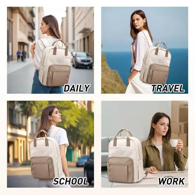 Alt view image 4 of 5 - VNINE Backpack for Women Work Bags: 15.6 inch Laptop Backpack Waterproof Backpacks Fashion Travel Bags Large Capacity Computer Bag for Doctor Nurse Business College Casual Daypacks