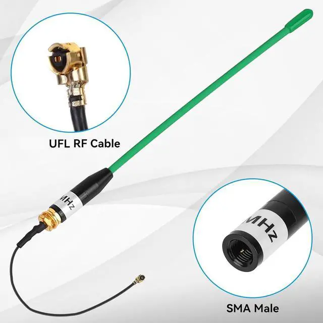 Alt view image 3 of 5 - 2PCS Meshtastic LoRa Antenna 915MHz 10dBi Gain - Omni SMA Male Connector 17cm Long Range Soft Whip Antenna (Green)
