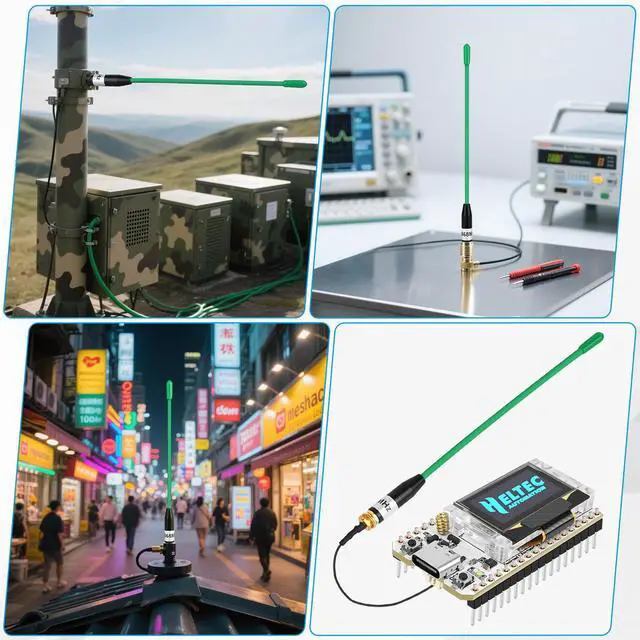 Alt view image 5 of 5 - 2PCS Meshtastic LoRa Antenna 915MHz 10dBi Gain - Omni SMA Male Connector 17cm Long Range Soft Whip Antenna (Green)