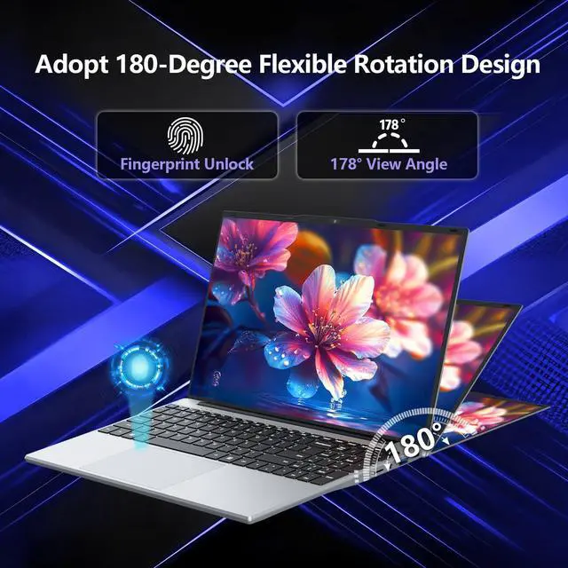 Alt view image 5 of 5 - Omnica 15.6 inch Gaming Laptop 2025, Laptop Computer with N95 Quad-Core up to 3.4GHz, 16GB DDR4 512GB SSD, Backlit Keyboard, Fingerprint Unlock, FHD 1920 * 1080, WiFi5, BT4.2, Win 11 Pro(Silver)