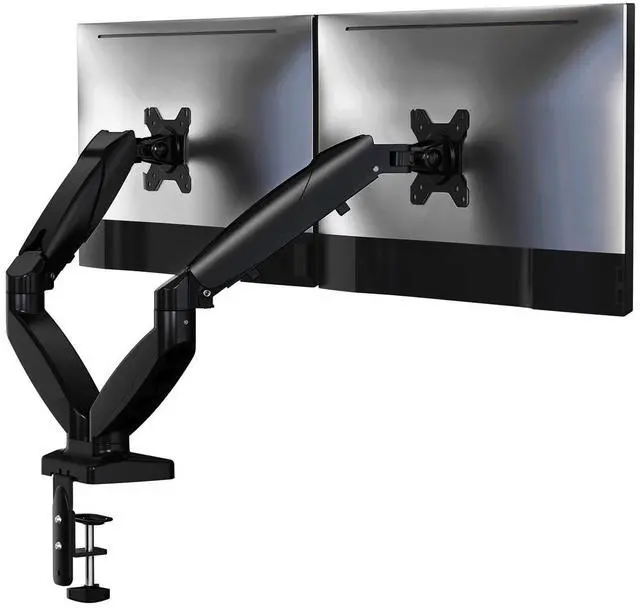Main image of NSY Audio Dual Monitor Arm Stand - Holds 2 Computer Screens up to 32 Inches & 20 lbs Each, Pneumatic Height Adjustable Desk Mount with Articulating Swivel Arms, Full Motion VESA Bracket