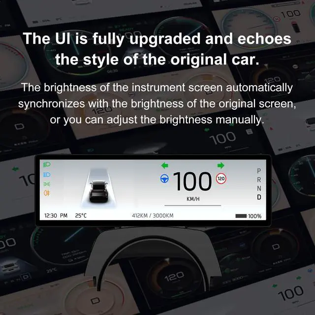 Alt view image 4 of 5 - Tesstudio Head Up Display for Tesla Model Y Juniper 2025,Juniper Accessories 2026 Wireless/Wired Carplay Android Auto Bluetooth WiFi USB Navigation Power Speed IPS HD Touchscreen