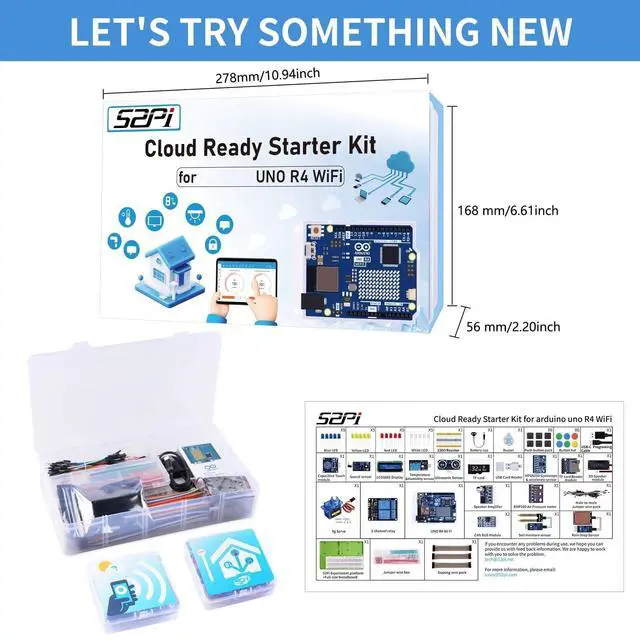 Alt view image 3 of 5 - GeeekPi Cloud Ready Starter Kit with UNO R4 WiFi, Bluetooth, I2C, 12x8 LED Matrix, IoT Integration and Tutorials for Beginners & Engineers