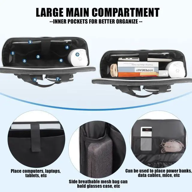 Alt view image 2 of 5 - Professional Tote for Women 14" Laptop Bag - Teacher Nurse Work Bag Lay-Flat, Office College Commuting, Craft Organizer Bag (Black, Medium)