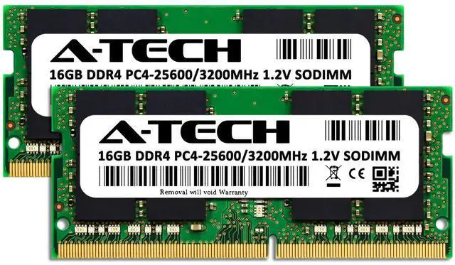 Alt view image 2 of 5 - A-Tech 32GB (2x16GB) DDR4 3200 MHz SODIMM PC4-25600 (PC4-3200AA) CL22 Non-ECC Laptop RAM Memory Modules