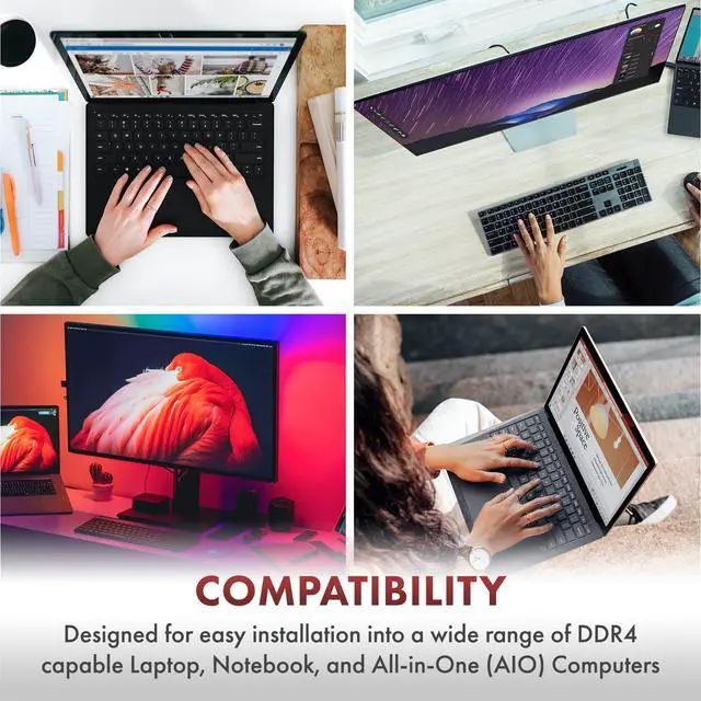 Alt view image 5 of 5 - A-Tech 32GB (2x16GB) DDR4 3200 MHz SODIMM PC4-25600 (PC4-3200AA) CL22 Non-ECC Laptop RAM Memory Modules