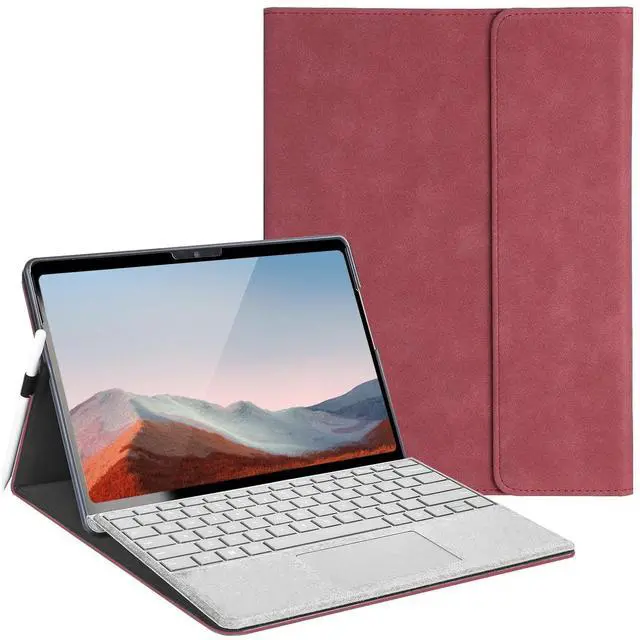 Main image of Protective Case for 10-inch Microsoft Surface Go 3/2/1, Multiple Angle Viewing, Slim Lightweight Cover, Stylus Holder, Light Heat Dissation, Compatible with Type Cover Keyboard, Red