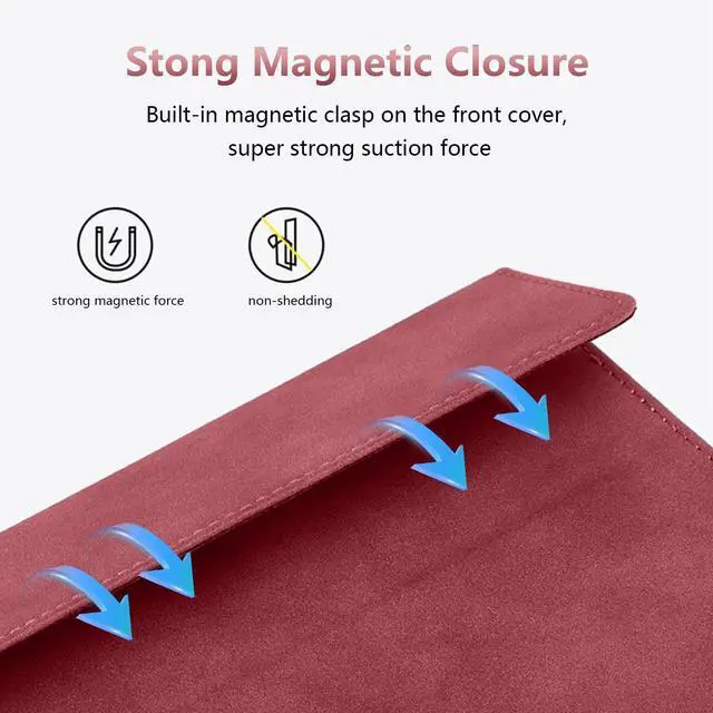 Alt view image 5 of 5 - Protective Case for 10-inch Microsoft Surface Go 3/2/1, Multiple Angle Viewing, Slim Lightweight Cover, Stylus Holder, Light Heat Dissation, Compatible with Type Cover Keyboard, Red