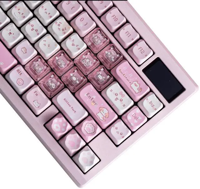 Main image of Mao Height Cat Shape Theme keycaps PBT keycaps Customized keycap Set Suitable for 61/87/104/108 Cherry MX Switch and Other Mechanical Keyboards 141PBT+25PC (Pixel Meow)