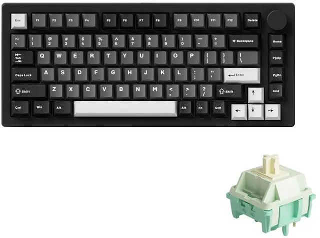 Main image of MONSGEEK M1 V5 Aluminum Mechanical Keyboard 75% Quick Release Gaming Keyboard Black & Silver with Knob 8000 mAh RGB Hot-swappable Pre-lubed Cilantro Switch