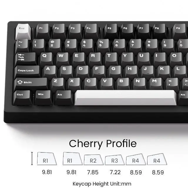 Alt view image 4 of 5 - MONSGEEK M1 V5 Aluminum Mechanical Keyboard 75% Quick Release Gaming Keyboard Black & Silver with Knob 8000 mAh RGB Hot-swappable Pre-lubed Cilantro Switch
