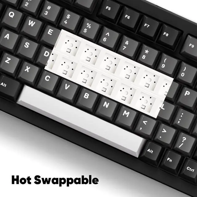 Alt view image 5 of 5 - MONSGEEK M1 V5 Aluminum Mechanical Keyboard 75% Quick Release Gaming Keyboard Black & Silver with Knob 8000 mAh RGB Hot-swappable Pre-lubed Cilantro Switch