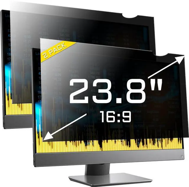 Main image of ZYY 2 Pack Computer Monitor Privacy Screens, 23.8" for 16:9 AR, Removable Anti-Glare & Privacy Filters, UV Shield & Anti-Scratch Film