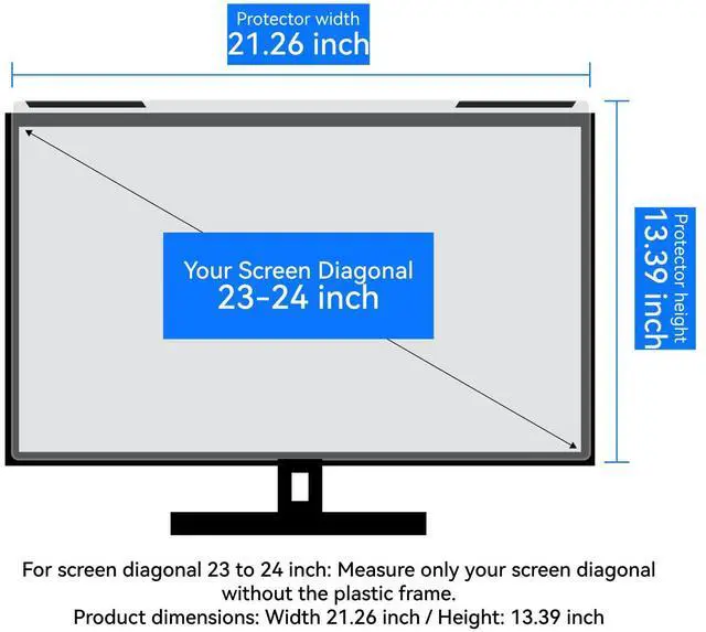 Alt view image 3 of 5 - MOSISO 23-24 inch Computer Blue Light Blocking Screen Protector for Diagonal 23,23.6,23.8,24 inch Monitor, Anti-UV Eye Protection Frame Hanging Type Computer Screen Blue Light Blocker Filter Film
