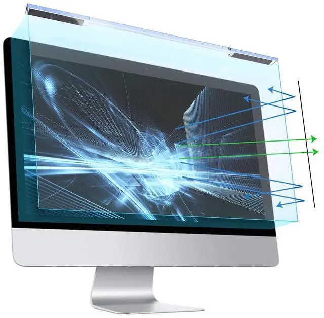 Main image of MOSISO 23-24 inch Computer Blue Light Blocking Screen Protector for Diagonal 23,23.6,23.8,24 inch Monitor, Anti-UV Eye Protection Frame Hanging Type Computer Screen Blue Light Blocker Filter Film