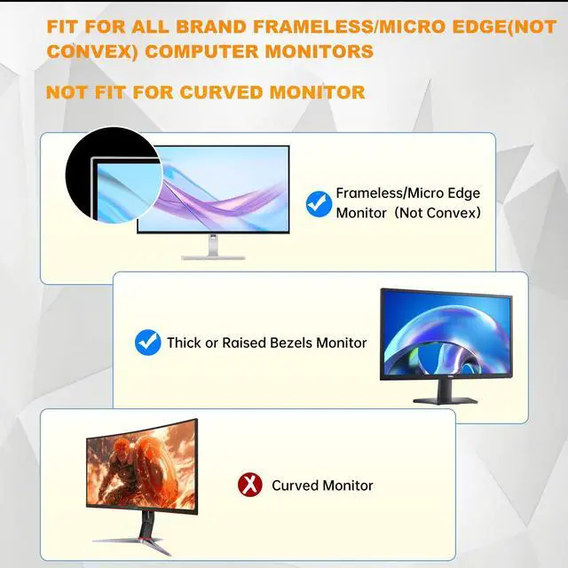 Alt view image 5 of 5 - [2 Pack] 27 Inch Computer Screen for 16:9 Aspect Ratio Monitor, Computer Monitor Privacy Filter, Privacy Shield and Anti-Glare Protector