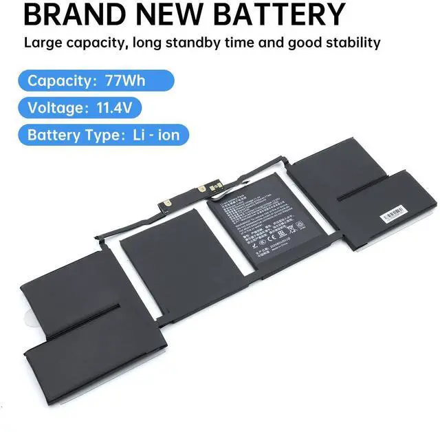 Alt view image 3 of 5 - BrillanteVolt A1820 A1707 Battery for MacBook Pro 15" (Late 2016, Mid 2017) Touch Bar EMC 3072 EMC 3162 MLH32 MLH42 MLW72 MLW82 MPTR2 MPTT2 MLH52 MLW92 MPTU2 MPTV2 MPTW2 MPTX2
