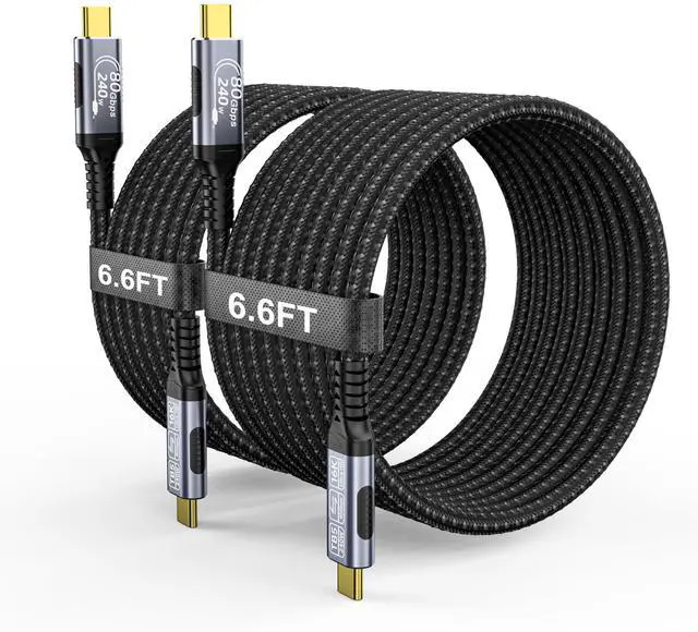 Main image of Yiicumhh USB Cables Compatible with Thunderbolt 5 Cable [2-Pack 6.6FT], 80GBPS USB c to USB c Data Transfer Cables, 8K/16k 60Hz@120Hz usbc Monitor Cable for Thunderbolt 4,USB c Video