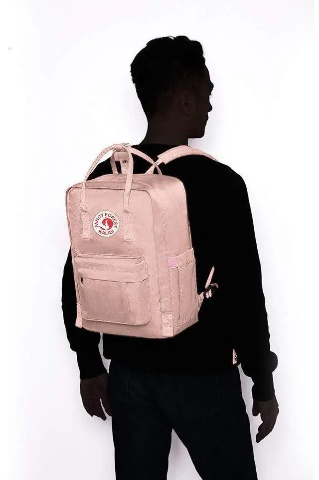 Alt view image 2 of 5 - KALIDI Casual Laptop Backpack 15 Inches Classic Camping Rucksack Travel Outdoor Square Daypack College Hiking Gym Bag, Pink