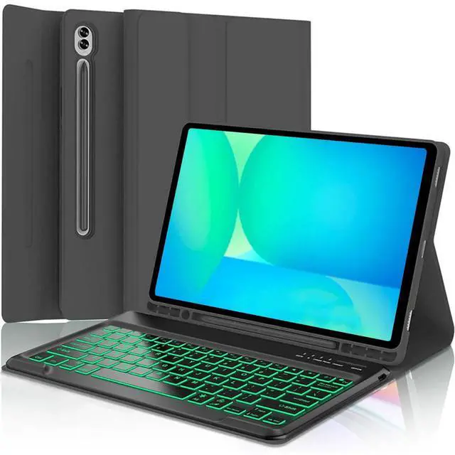 Main image of Keyboard Case for Samsung Galaxy Tab S10 FE / S10 Lite 10.9 Inches, S7/ S8/ S9/ S9 FE 11" Smart Backlit Case Keyboard with Pen Holder (Black)