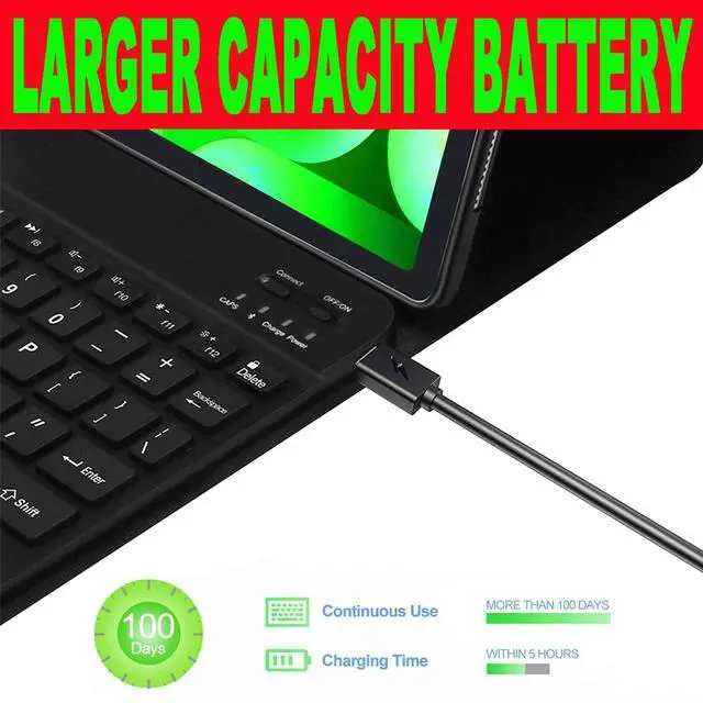 Alt view image 5 of 5 - Keyboard Case for Samsung Galaxy Tab S10 FE / S10 Lite 10.9 Inches, S7/ S8/ S9/ S9 FE 11" Smart Backlit Case Keyboard with Pen Holder (Black)