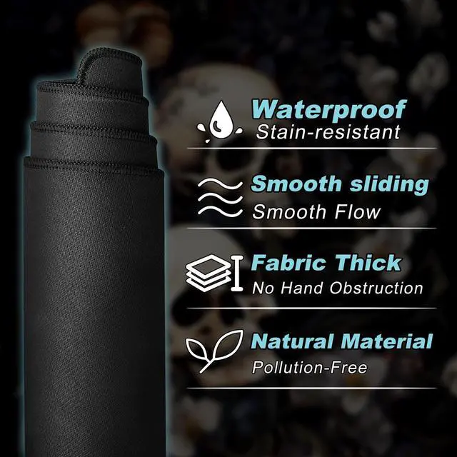 Alt view image 4 of 5 - FXIANGWL XXL Gaming Mouse Pad, Wolf Cry Under Moonlight Design, Extra Large Waterproof Desk Mat for Office Gaming, Non-Slip Rubber Base Durable Stitched Edge, Easy to Clean