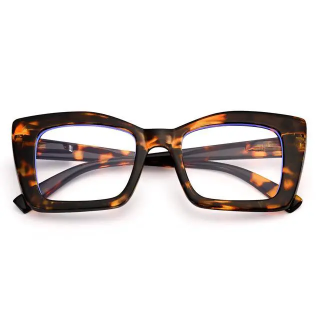 Alt view image 2 of 5 - Dpllger Retro Thick Blue Light Blocking Glasses, oversized Rectangle Glasses Frame for Women Men For Computer Phone